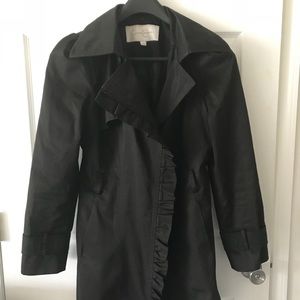 Trench coat black ruffle size L